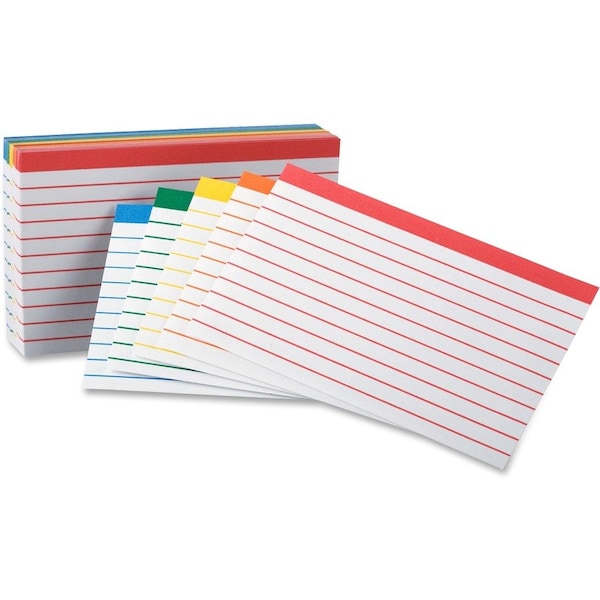 Oxford Card, Index, 3X5, Color Coded Pk OXF04753 - main